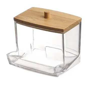 Коробка для ватных тампонов с крышкой Пылезащитный Прозрачный Видимый дизайн, Зубочистки, Диспенсер для ватных тампонов, чехол для хранения