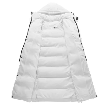 Мужская спортивная куртка из плюшевого хлопка, утолщенная выше колена, длинная, тренировочная парка, Студенческая куртка, зимняя Изображение 1