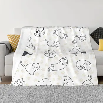 Семейное одеяло Cats, Мягкий диван, Мягкий и плюшевый фланелевый плед, идеально подходящий для уютного укрытия, Мягкий диван, Сверхъестественное покрывало, одеяло