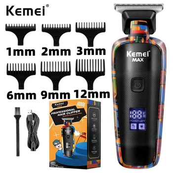Kemei KM-5090 Электрическая машинка для стрижки волос, многофункциональный домашний триммер для волос, бритва с граффити, мужская электробритва USB