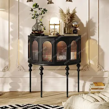 Входной шкаф во французском стиле, Полукруглые Консольные Столики, Диван для гостиной, Боковой шкаф для хранения Декоративный шкаф