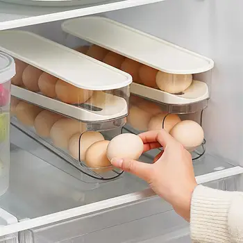 Стеллаж для хранения яиц в холодильнике, держатель для яиц, дозатор для яиц, коробка для хранения в холодильнике Изображение 2