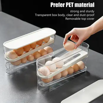 Стеллаж для хранения яиц в холодильнике, держатель для яиц, дозатор для яиц, коробка для хранения в холодильнике Изображение 5