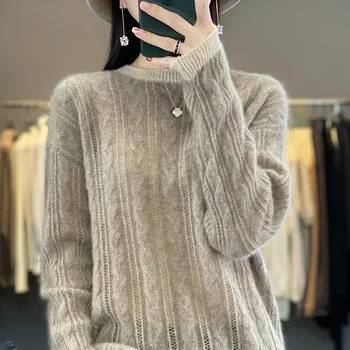 Женские кашемировые толстые свитера Tailor Sheep высокого качества в китайском стиле, осенние вязаные пуловеры с круглым вырезом, модный джемпер снизу Изображение 1