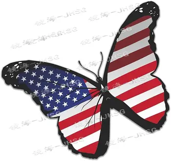 Реалистичная американская Наклейка Бабочка Американский Флаг Красочная Виниловая Наклейка Бампер Автомобиля Грузовик Ноутбук Окно Украшение стен