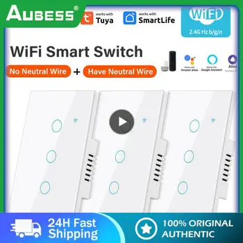 1 шт. WiFi US умный выключатель света Беспроводной умный выключатель Сенсорная панель Tuya Smart Life APP Control Поддержка Alexa