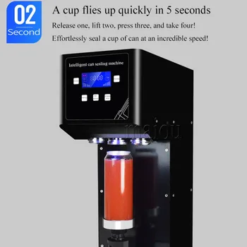 Автоматическая машина для запайки напитков в магазине молочного чая, машина для закатки банок, Алюминиевая машина для запайки пива и колы Изображение 2