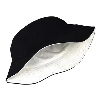 Модная широкополая шляпа с солнцезащитным кремом, обратимые рыболовные кепки, хлопковая однотонная шляпа для улицы Изображение 2