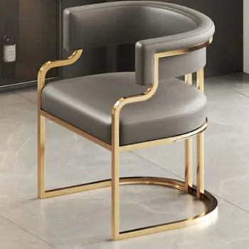 итальянский обеденный стул для гостиной, роскошный металлический напольный подлокотник, домашние стулья, удобные шезлонги для квартиры, мебель для зала, ясли