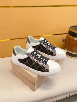 Новая ручная мужская спортивная обувь из натуральной кожи с вышивкой, роскошная модная обувь на шнуровке Bees, кроссовки для бега