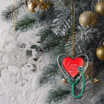 Уникальный сердечный стетоскоп, украшение для Рождественской елки, прекрасный праздничный декор, кардиолог на Рождество