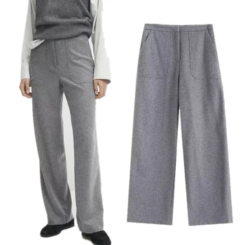 Офисные женские брюки Dave & Di и брюки для костюмов, осенне-зимние женские модные новые шерстяные повседневные брюки Изображение 0