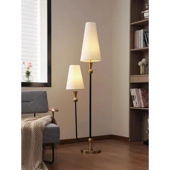 Скандинавский свет, роскошный дизайн с двойной головкой, светодиодные торшеры для гостиной, торшер со стороны дивана, прикроватный светильник для кабинета, спальни