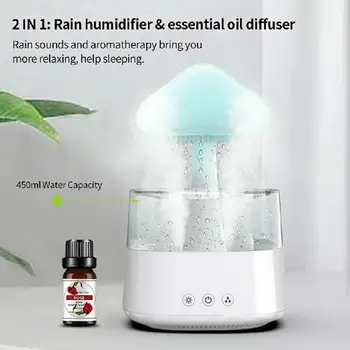 Увлажнитель Rain Cloud Компактный Диффузор эфирного масла со светодиодной подсветкой Товары для домашнего декора для конференц-зала Sap Room Спальни Изображение 1