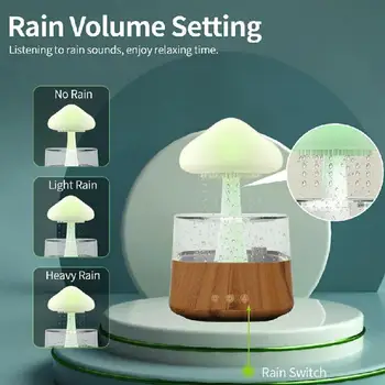 Увлажнитель Rain Cloud Компактный Диффузор эфирного масла со светодиодной подсветкой Товары для домашнего декора для конференц-зала Sap Room Спальни Изображение 4