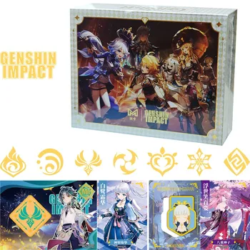 Оригинальный набор коллекционных карт Genshin Impact, новинка в аниме, настольная игра для вечеринок, Игральные карты, настольные игрушки для рождественских подарков, Игрушки