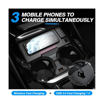 Беспроводная зарядка QI мощностью 15 Вт для BMW X3 G01 X4 G02, быстрое зарядное устройство, пластина для держателя телефона, модификация интерьера 2019-2022 Изображение 4