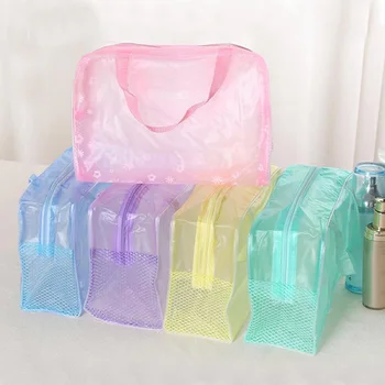 Косметичка на молнии, дорожные сумки для туалетных принадлежностей, сумочка, дорожные сумки для ванной, 5-цветная прозрачная косметическая водонепроницаемая сумка из ПВХ