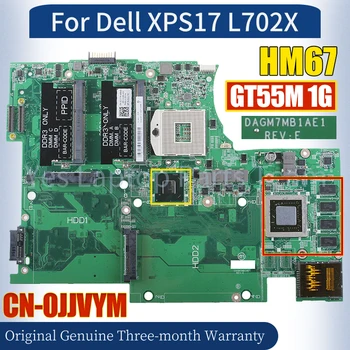 DAGM7MB1AE1 Для ноутбука Dell XPS17 L702X Материнская плата CN-0JJVYM N12E-GE2-B-A1 GT55M 1G HM67 100％ Протестированная Материнская плата Ноутбука