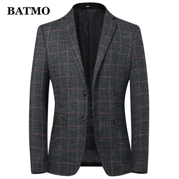 Batmo 2023 новое поступление, высококачественный шерстяной клетчатый повседневный блейзер, мужские костюмы, куртки, пиджаки для мужчин · 9837