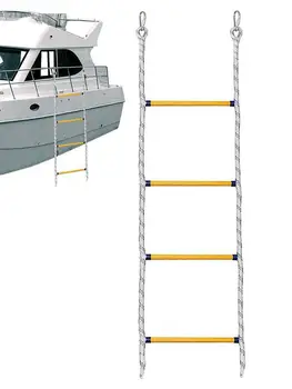 веревочная лестница для лодки из нержавеющей стали, высокопрочная Полиэфирная леска, Морская Альпинистская веревка для взрослых, Надувная лодка, Понтонная лодка