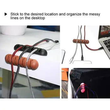 Настольный органайзер для проводов с силиконовым клеем на 7 отверстий, зажим для намотки зарядного кабеля