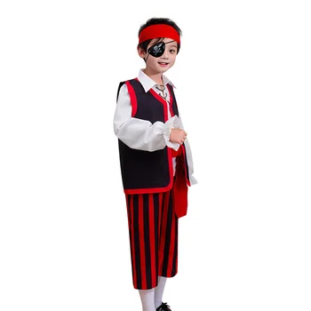 Детские Пиратские костюмы на Хэллоуин, мальчики, моряк-разбойник, косплей, Карнавал, Пурим, Маскарад, ролевые игры, костюмы для вечеринок