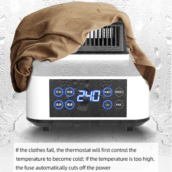 Электрическая сушилка для одежды мощностью 1500 Вт, портативная быстрая УФ-сушка отрицательными ионами, нагреватель для одежды, обуви, сушилка теплым воздухом с дистанционным управлением Изображение 3