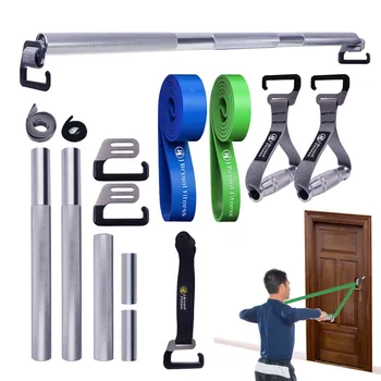 96-сантиметровая Эспандерная планка, Дверные ручки-крючки e-типа для длинных эластичных лент, оборудование для домашних тренировок по приседанию и становой тяге