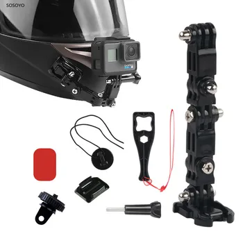 Кронштейн для подбородка мотоциклетного шлема, универсальные детали, Набор адаптеров для верховой езды с фиксированным креплением для экшн-камеры Gopro xiaomi yi 4k Dji Osmo