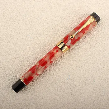Перьевая ручка Jinhao 100 Business Centennial из смолы, красный карп кои EF / F / M / с загнутым наконечником, Ручка-конвертер с Золотым зажимом, Новые канцелярские принадлежности