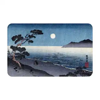 19 В. Лунный Японский пляж, Мягкий дом, Семейный противоскользящий коврик, ковер, Винтажный японский деревянный блок, Японская история