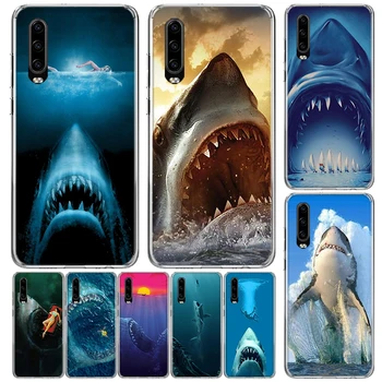 Чехол для Плавания Ocean Monster Shark Для Huawei P30 P40 P10 P20 Lite Чехол Для Телефона Mate 20 10 Pro Y5 Y6 Y7 Y9S С Принтом По Индивидуальному Заказу Coque Изображение 0
