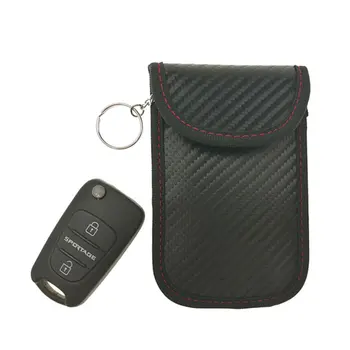 Блокиратор сигналов автомобильных ключей Faraday Bag Keyless Fob RFID-блокирующий чехол-чехол для защиты сумки для хранения автомобильных ключей-органайзера Изображение 0