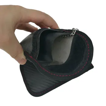Блокиратор сигналов автомобильных ключей Faraday Bag Keyless Fob RFID-блокирующий чехол-чехол для защиты сумки для хранения автомобильных ключей-органайзера Изображение 3