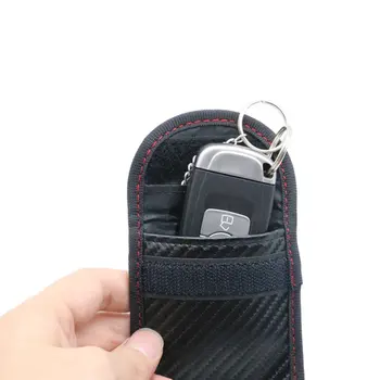 Блокиратор сигналов автомобильных ключей Faraday Bag Keyless Fob RFID-блокирующий чехол-чехол для защиты сумки для хранения автомобильных ключей-органайзера Изображение 4