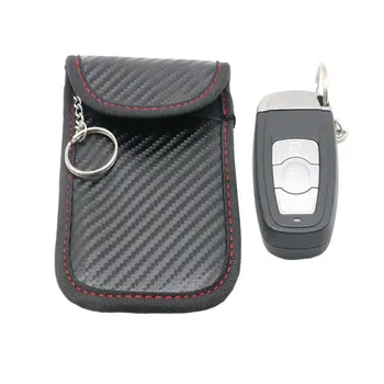 Блокиратор сигналов автомобильных ключей Faraday Bag Keyless Fob RFID-блокирующий чехол-чехол для защиты сумки для хранения автомобильных ключей-органайзера Изображение 5