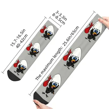 Мужские носки Kawaii Little Black Chicken, унисекс, удобные теплые носки Calimero Crew с 3D принтом Изображение 2
